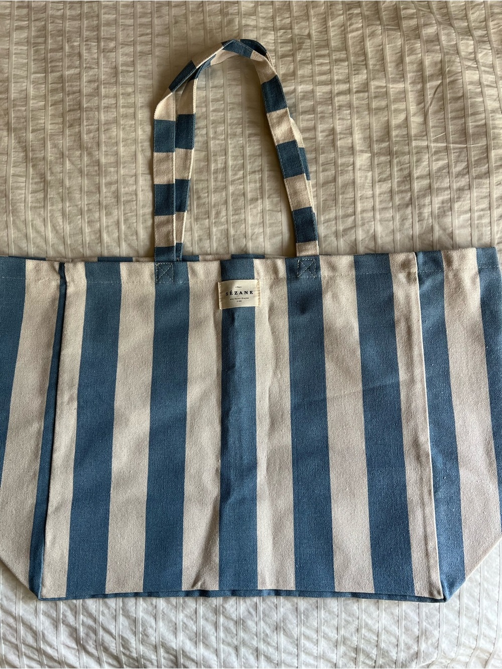 NWT Sézane tote - blue stripes
